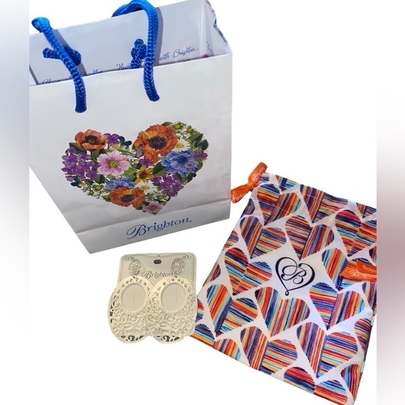 New Brighton silver posh garden floral post drop dangly earrings Feminine gifts - Picture 2 of 13